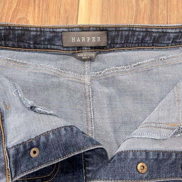 NWOT Harper Denim Mini Skirt Indigo Snap Button Front Size Medium - Picture 5 of 5